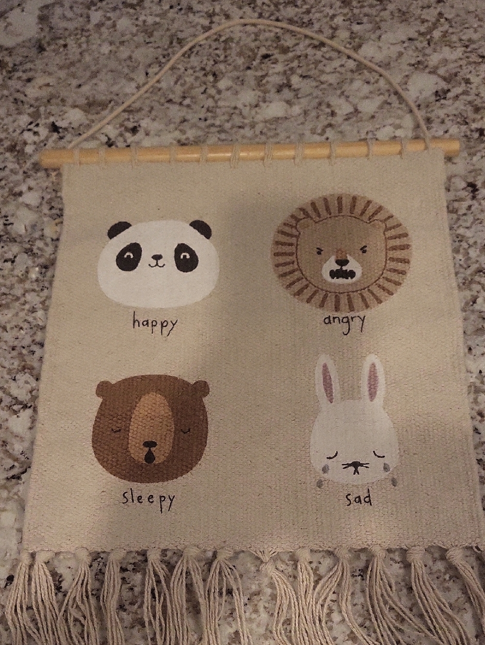 H&M Neutral Animal Emotions Wall Hanging - Panda, Lion, Bear, Rabbit. Minimalist